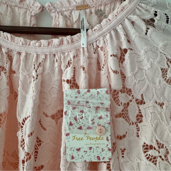 Free People Blush Lace Blouse - Picture 3 of 6